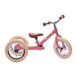 Trybike| Vintage Pink 2-In-1 Trybike - Cream Tyres & Chrome