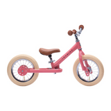 Trybike| Vintage Pink 2-In-1 Trybike - Cream Tyres & Chrome
