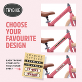 Trybike| Vintage Pink 2-In-1 Trybike - Cream Tyres & Chrome