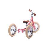 Trybike| Vintage Pink 2-In-1 Trybike - Cream Tyres & Chrome