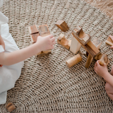 Children constructing structures using the QToys project blocks building blocks
