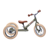 Trybike| Vintage Green 2-In-1 Trybike - Cream Tyres & Chrome