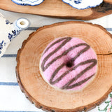 Tara Treasures | Felt Doughnut with Pink Vanilla Frosting and Chocolate Drizzle