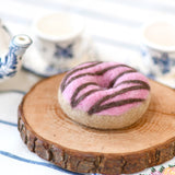 Tara Treasures | Felt Doughnut with Pink Vanilla Frosting and Chocolate Drizzle