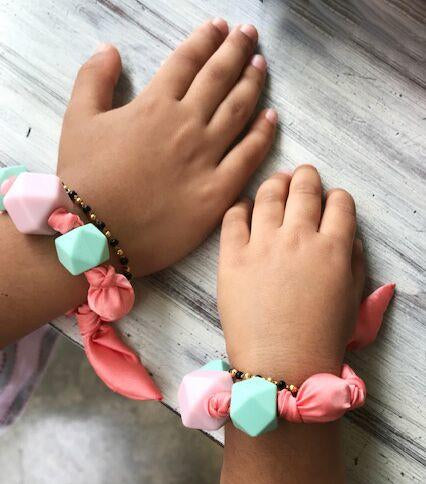 Close up of friendship bracelet that comes with Bonikka doll my best friend Lucy