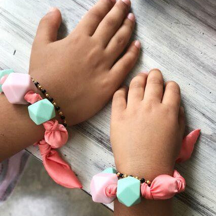 Close up of friendship bracelet that comes with Bonikka doll my best friend Lucy